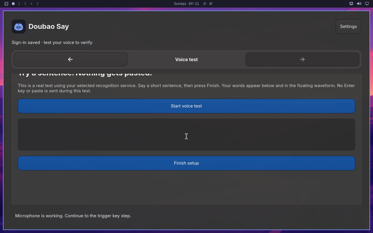 Changing microphone requires another check node screenshot