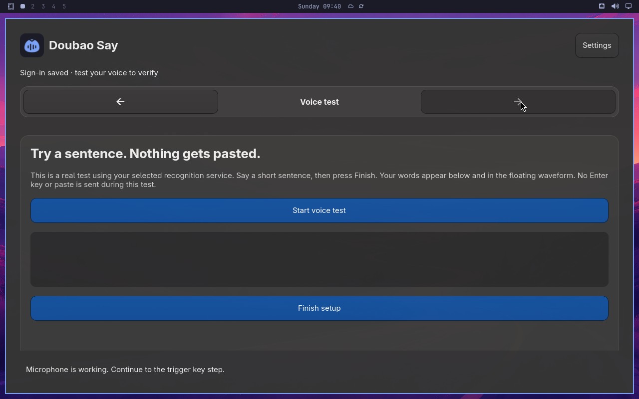 Changing microphone requires another check node screenshot