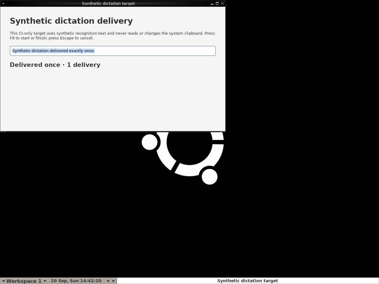 Cancel synthetic dictation without delivering text node screenshot