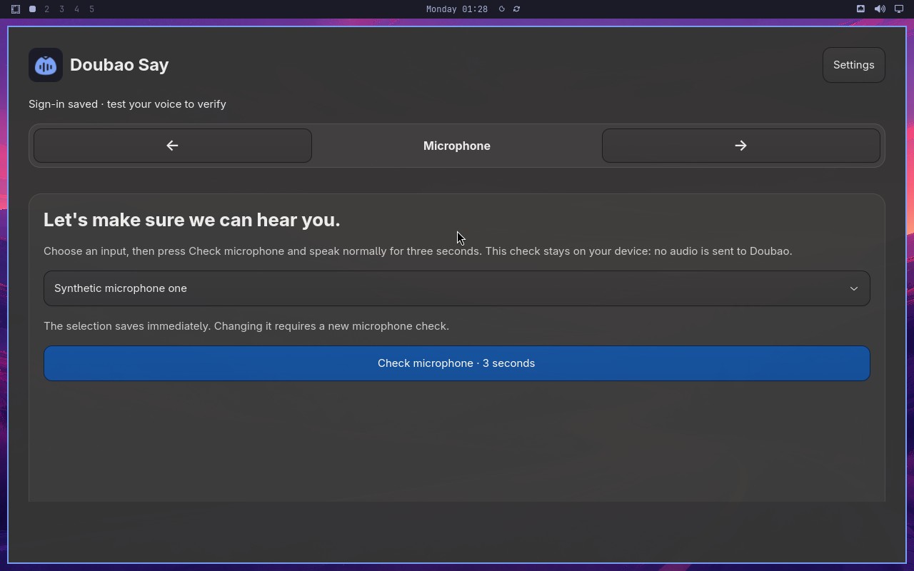 Changing microphone requires another check node screenshot